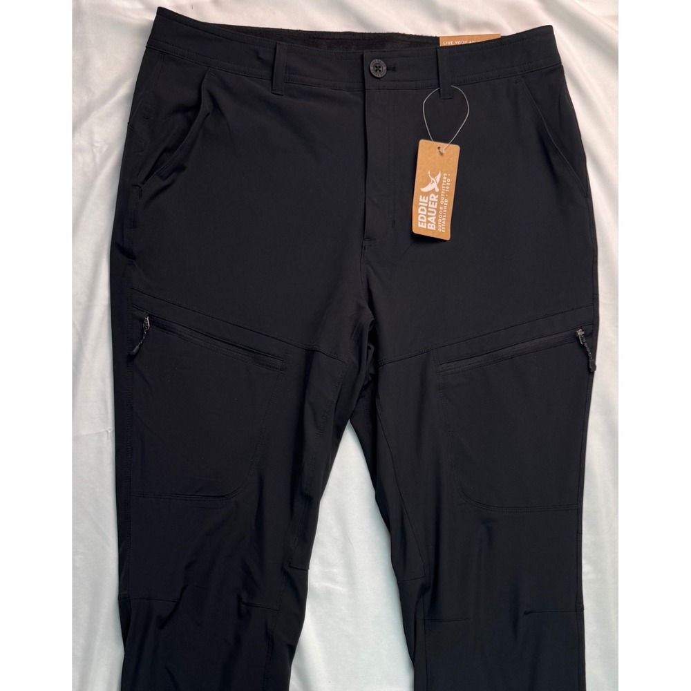 Eddie Bauer WT Flexion Lined 2.0 Pant Womens 12T Black Straight Leg Mid Rise NWT - Picture 7 of 16